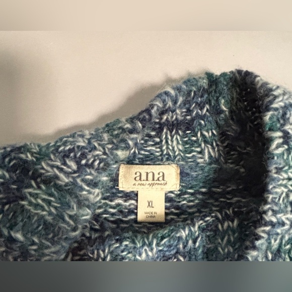 Chunky knit pullover sweater Teal  Sz XL - Picture 5 of 7